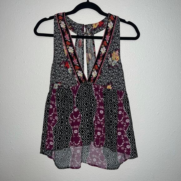 Free People Dream Darlin' Boho V-Neck Halter Tank Top - Picture 3 of 10